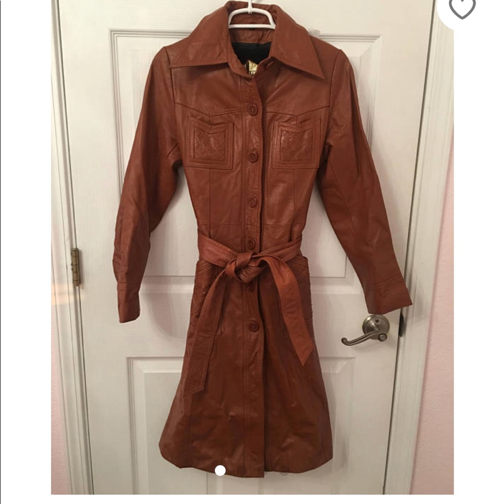 Vintage genuine leather jacket coat size small